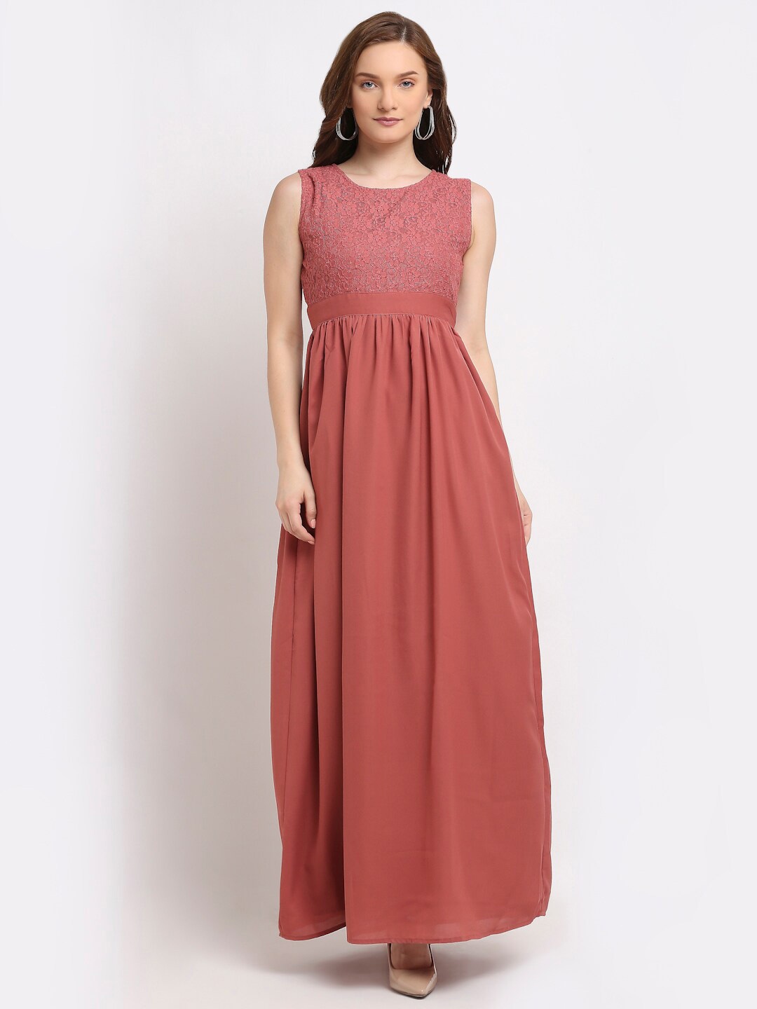 

La Zoire women Pink Georgette Maxi Dress