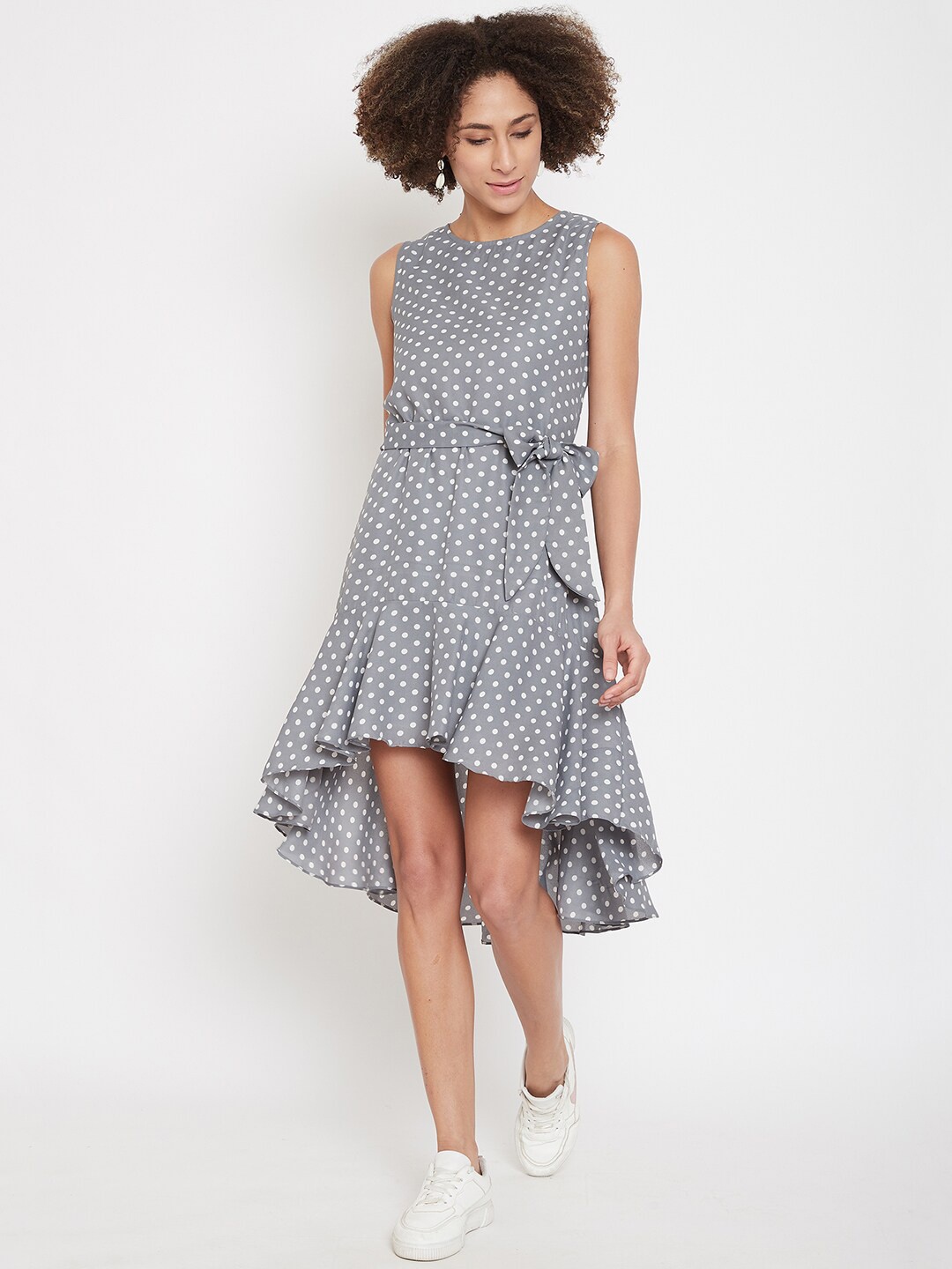 

La Zoire Grey Georgette Midi Dress