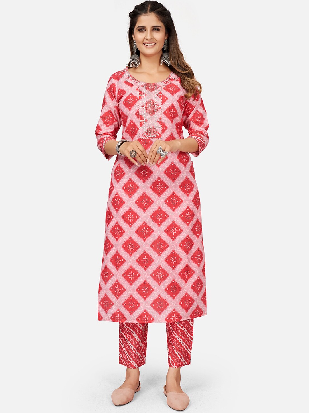 

Vbuyz Women Pink Ethnic Motifs Printed Kurta
