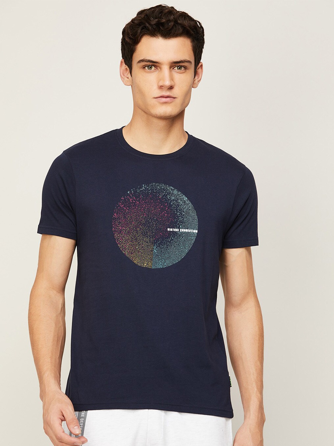 

Bossini Men Navy Blue Printed T-shirt