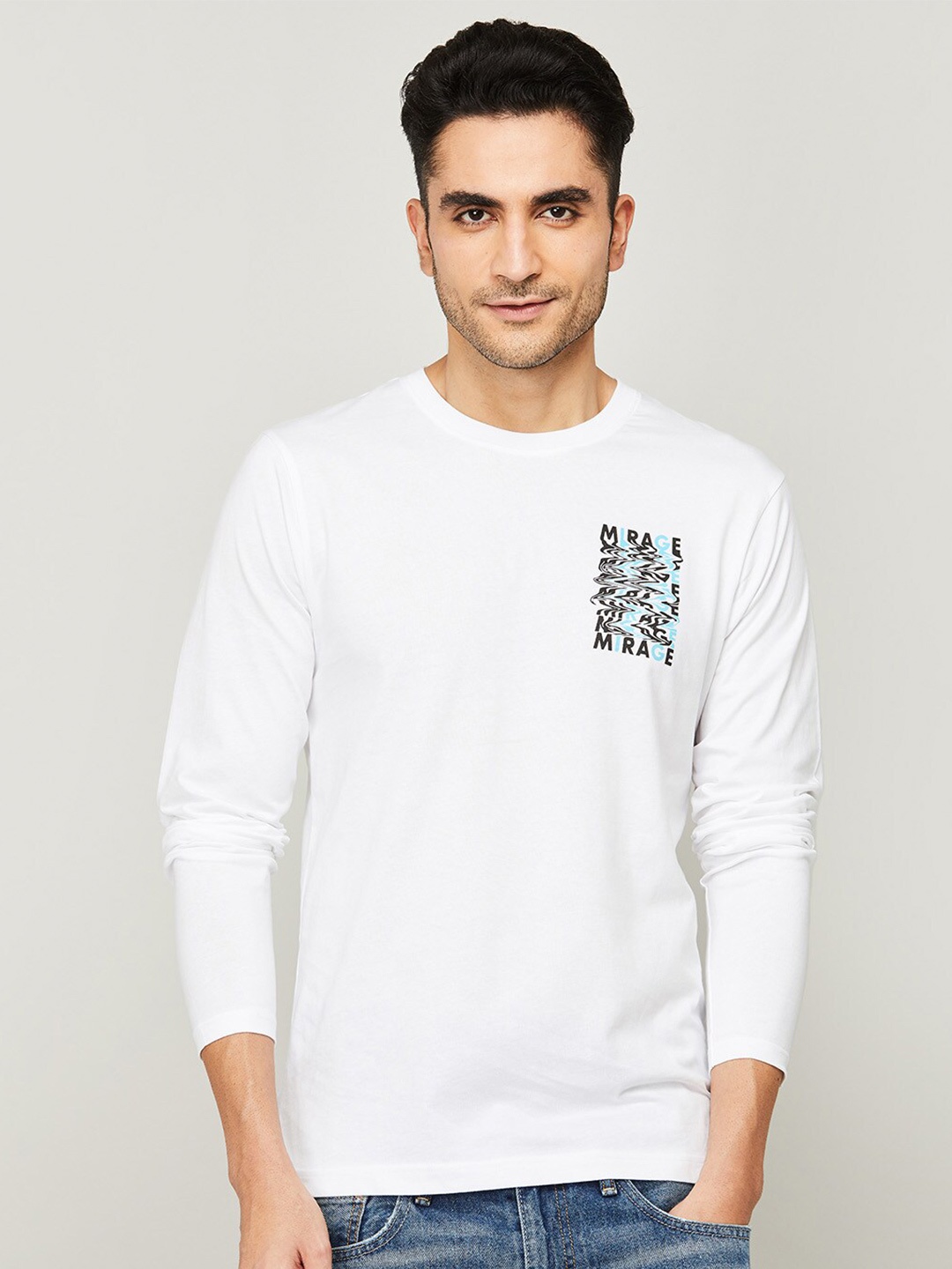

Bossini Men White Typography Printed T-shirt