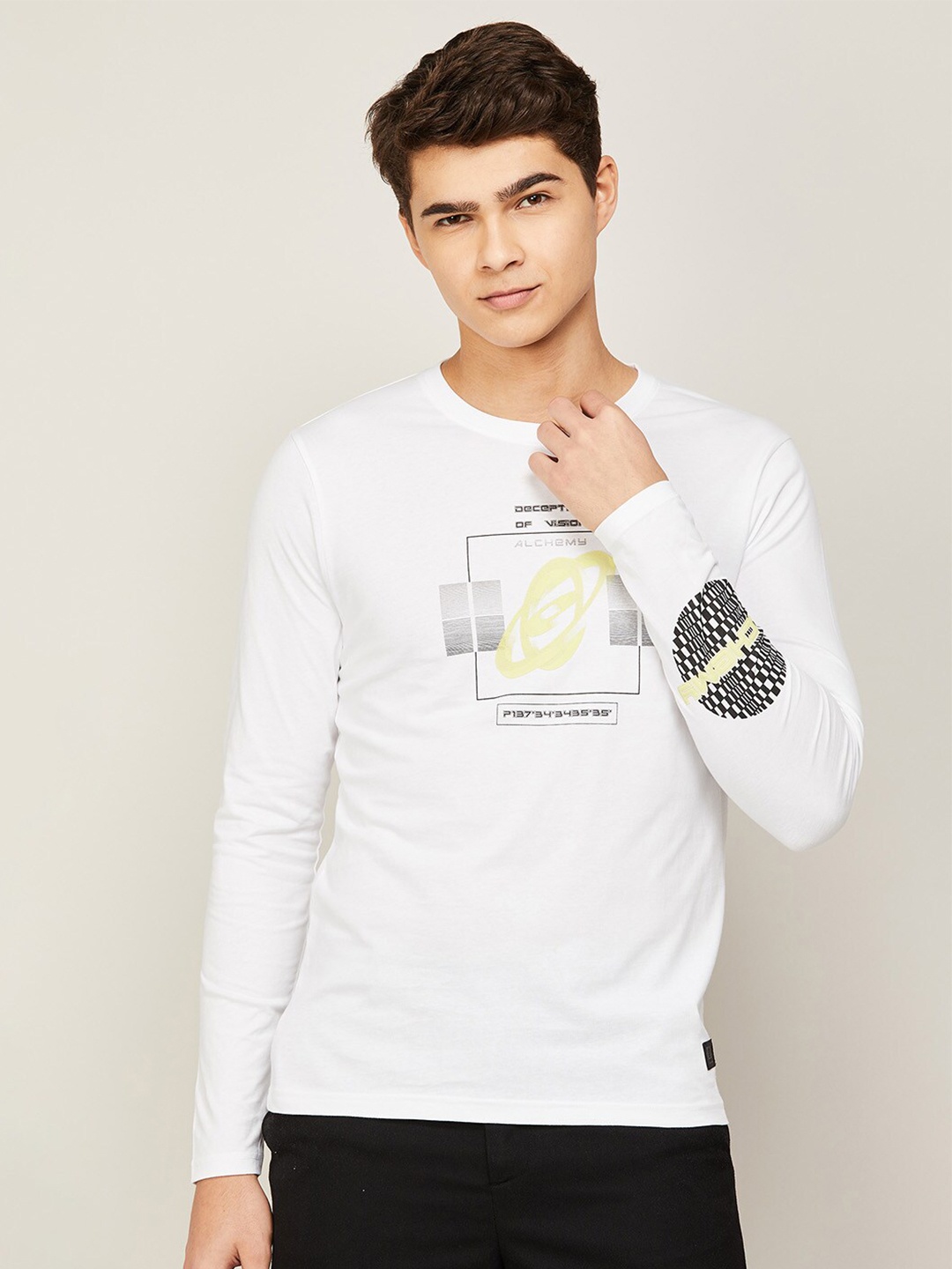 

Bossini Men White Typography Printed T-shirt