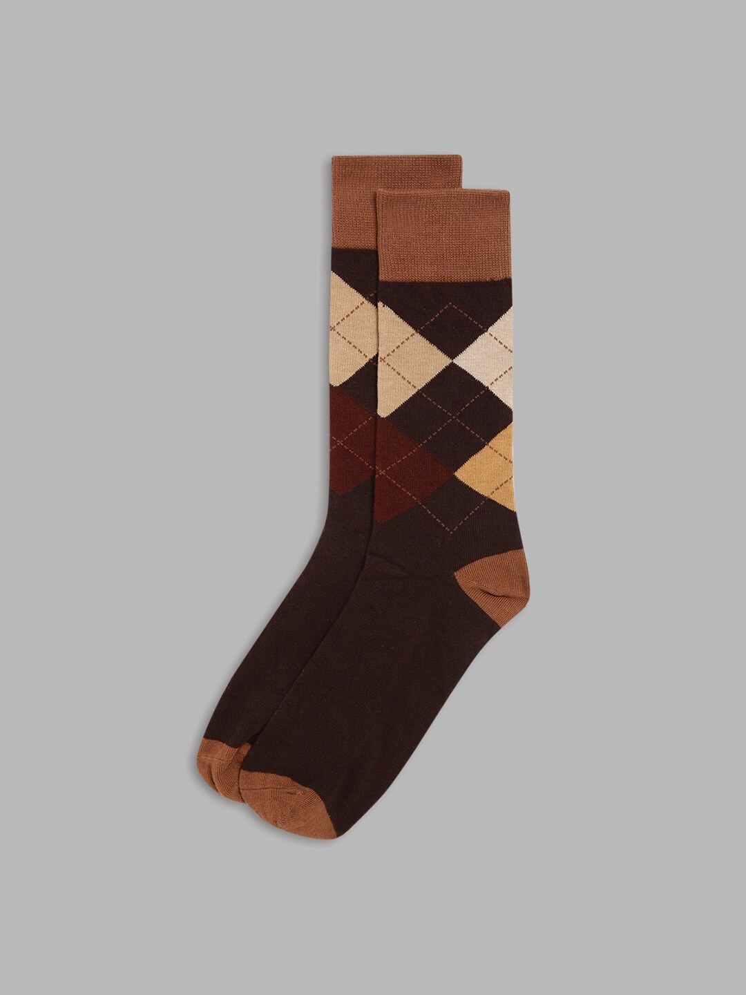 

GANT Men Brown Printed Above Ankle Length Socks