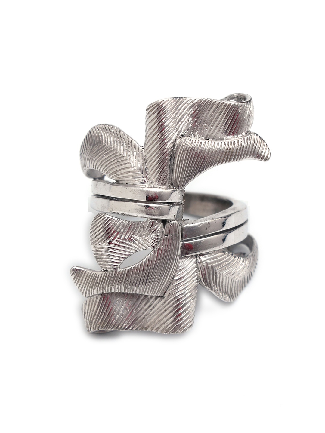 

HIFLYER JEWELS 92.5 Sterling Silver Rhodium-Plated Antique Finger Ring