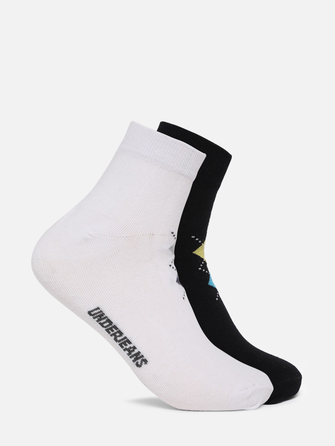 

UnderJeans by Spykar Men Pack Of 2 Assorted Ankle Length Socks