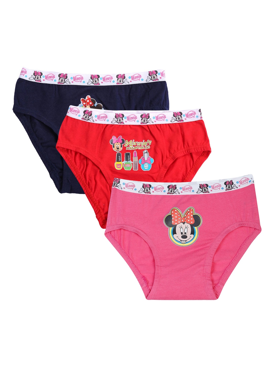 

Bodycare Kids Girls Pack Of 3 Assorted Minnie Mouse Printed Cotton Hipster Briefs