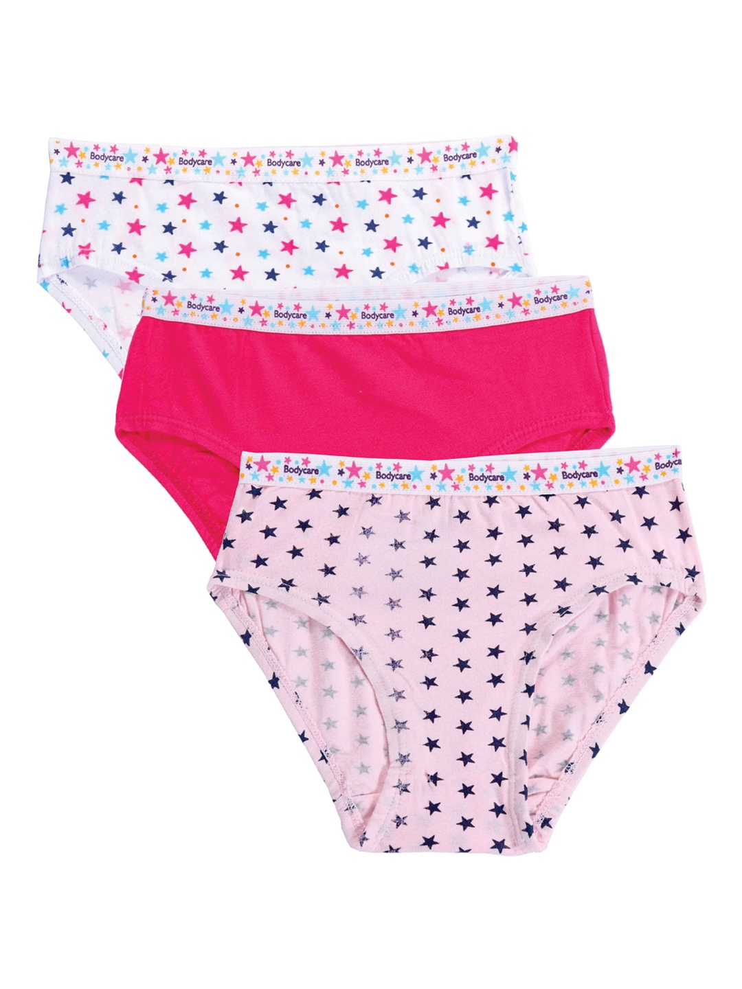 

Bodycare Kids Girls Pack Of 3 Assorted Cotton Hipster Briefs-KIA7231-PK004