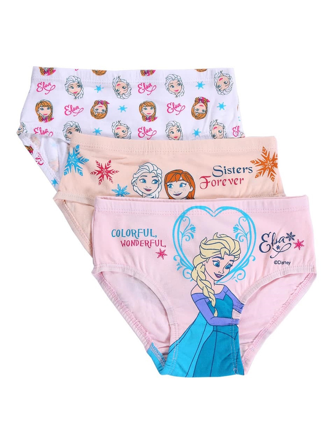 

Bodycare Girls Pack of 3 Assorted Frozen Printed Hipster Briefs