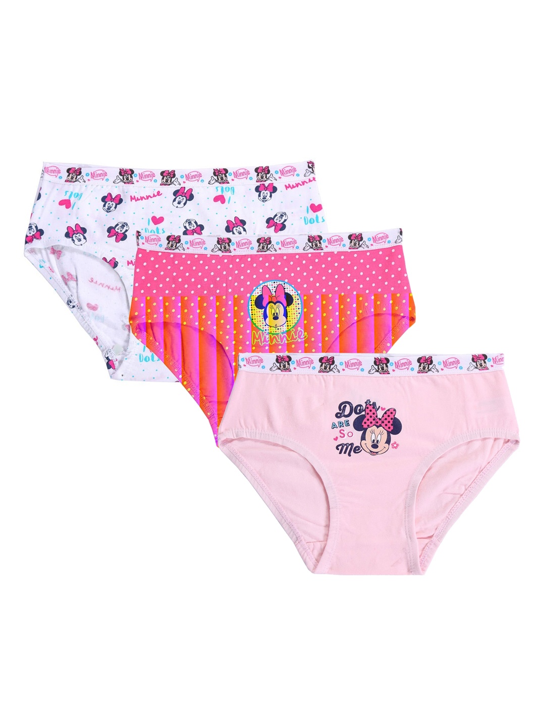 

Bodycare Kids Girls Pack Of 3 Minnie Mouse Assorted Hipster Briefs