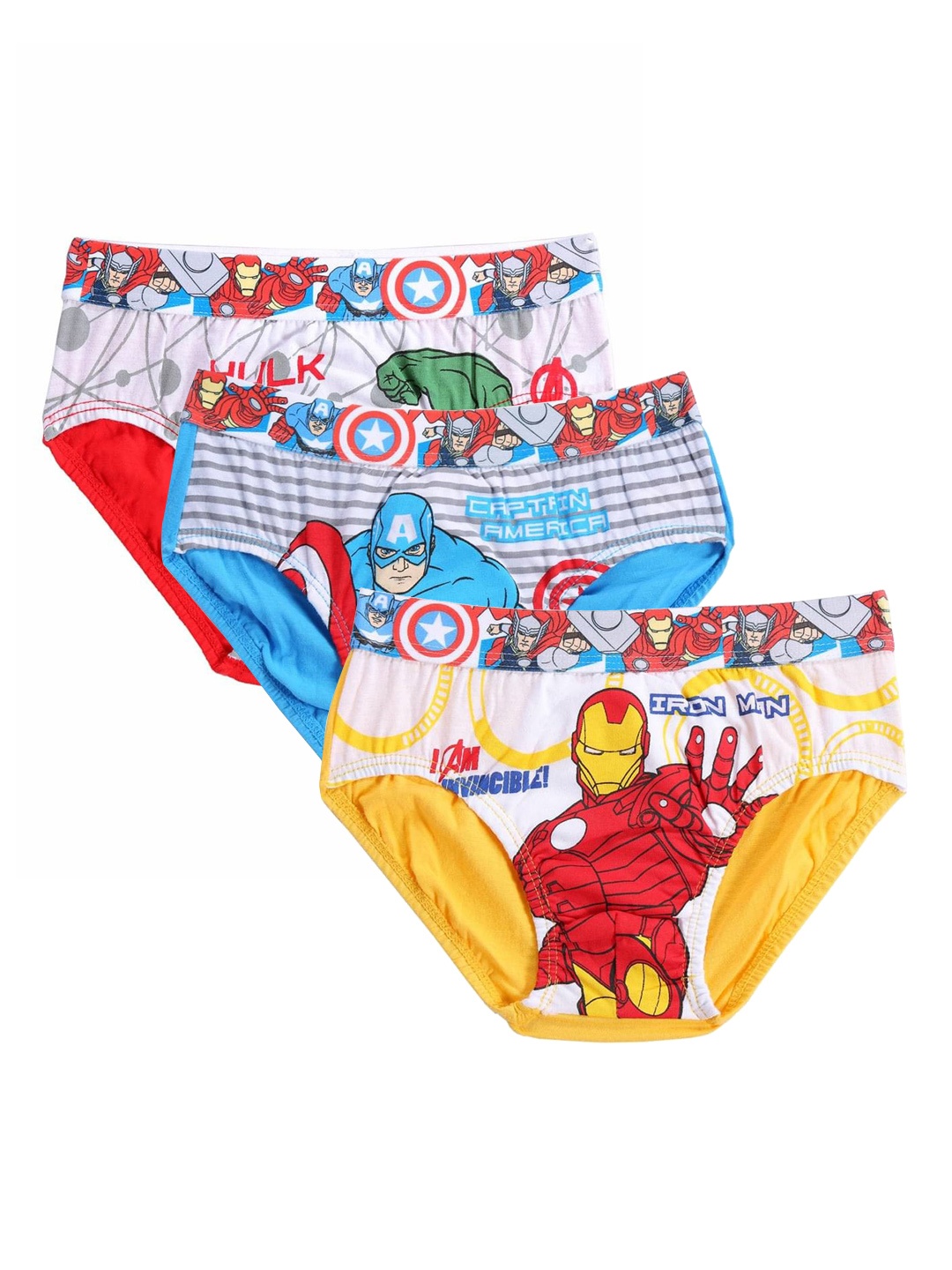 

Bodycare Kids Boys Pack Of 3 Avengers Print Assorted Basic Briefs, Red