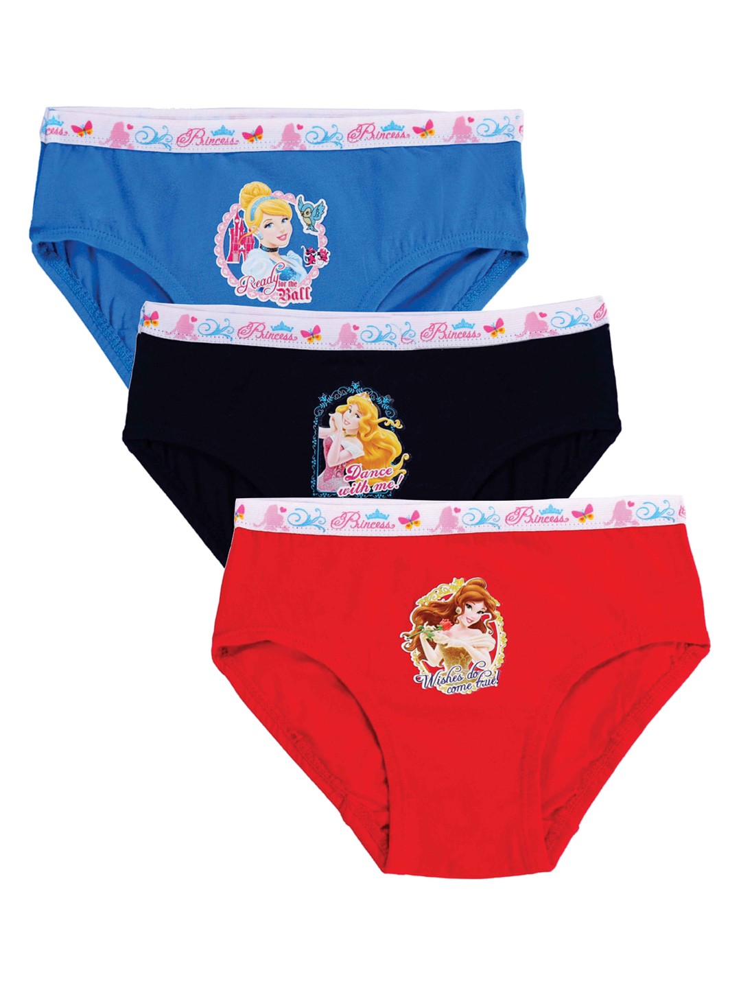 

Bodycare Kids Girls Pack Of 3 Basic Disney Princess Cotton Briefs, Blue