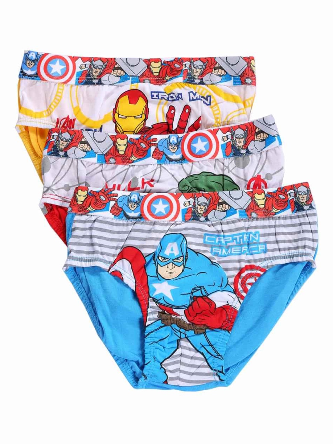 

Bodycare Kids Boys Pack of 3 Assorted Avengers Printed Cotton Hipster Briefs