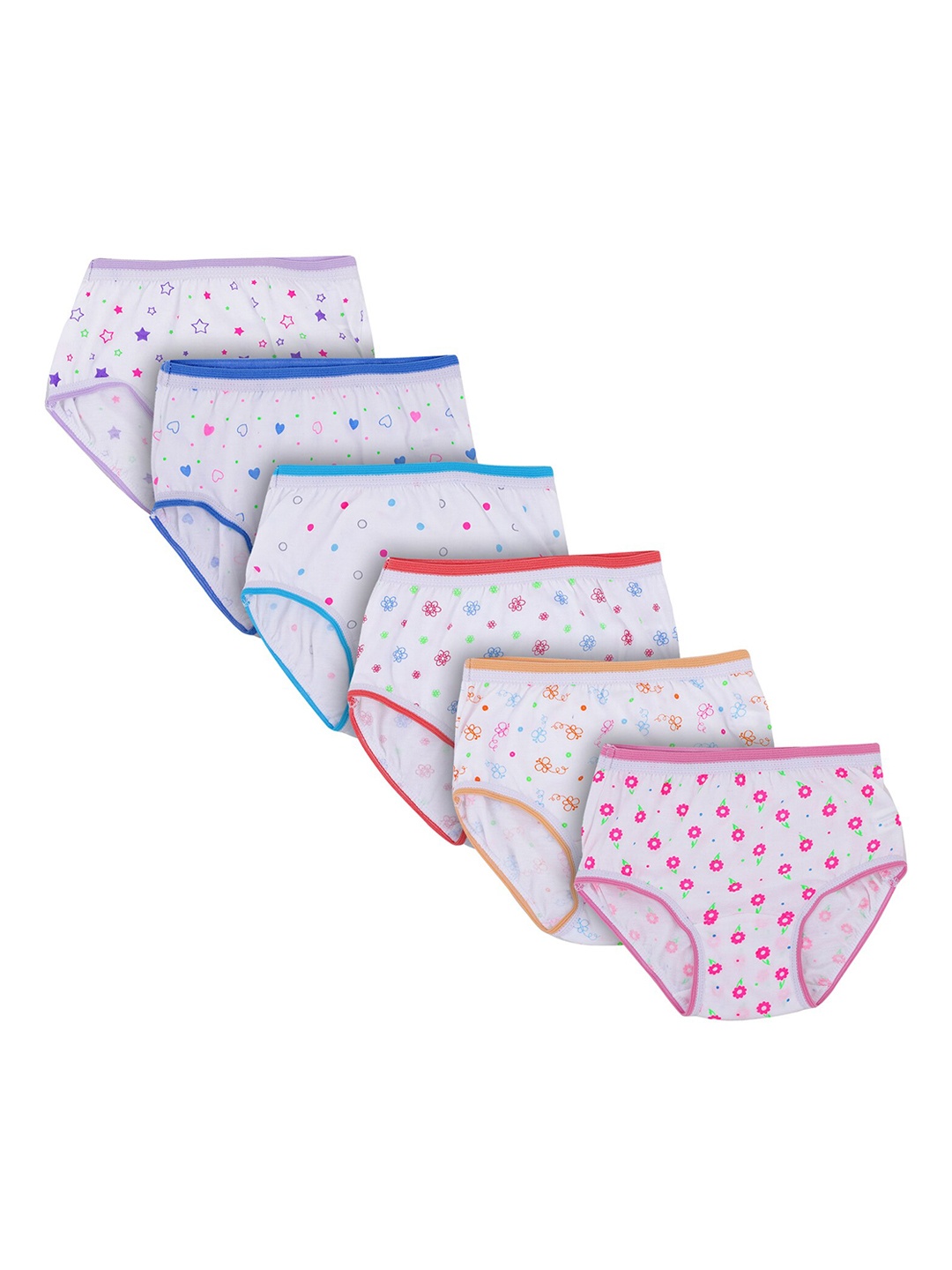 

Bodycare Kids Girls Pack Of 6 White & Red Hipster Briefs