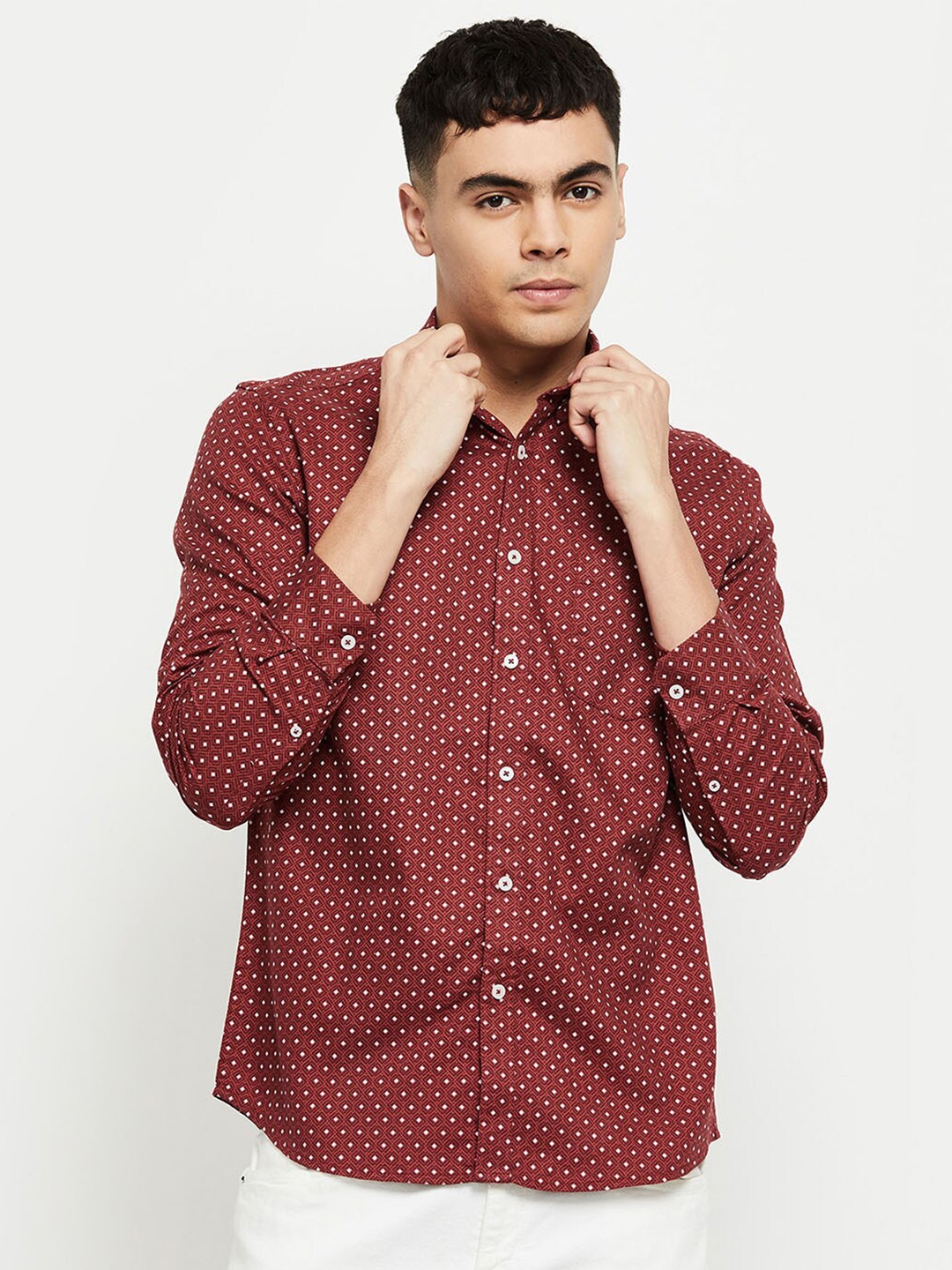 

Max Men Red Printed Casual Shirt
