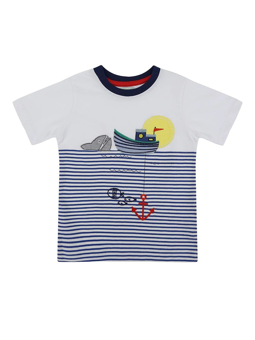 

Lilly and Sid Boys Blue & White Striped T-shirt