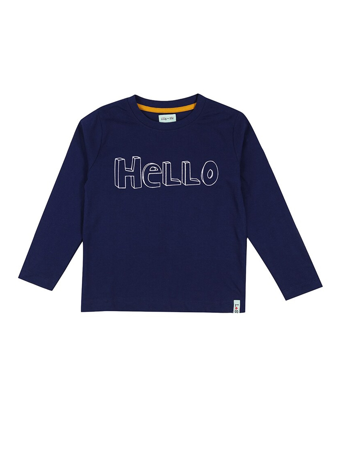 

Lilly and Sid Boys Navy Blue Typography Printed T-shirt
