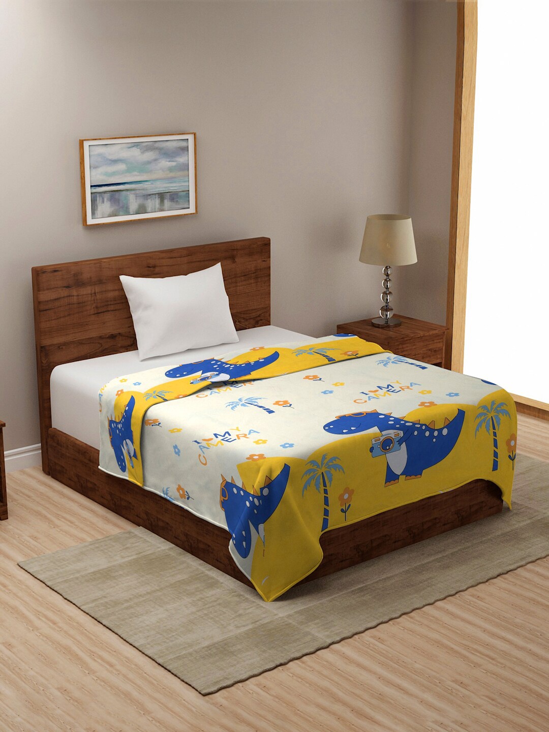 

MORADO Yellow Printed Single Bed Duvet Cover