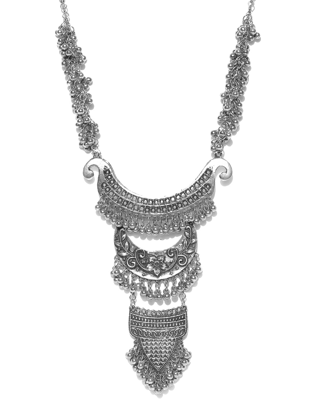 

Infuzze Oxidised Silver-Toned Statement Necklace