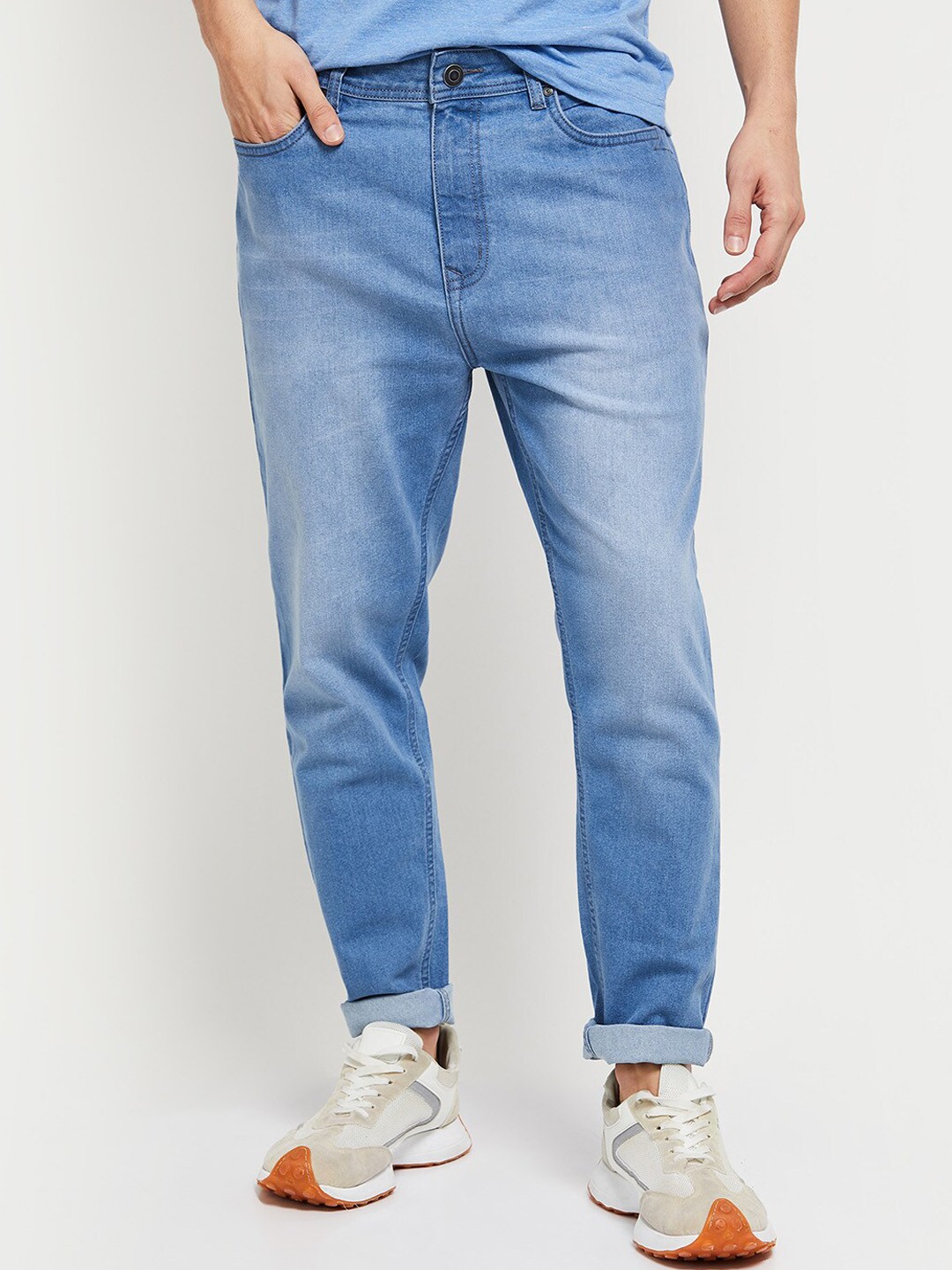 

max Men Blue Clean Look Heavy Fade Regular Fit Jeans