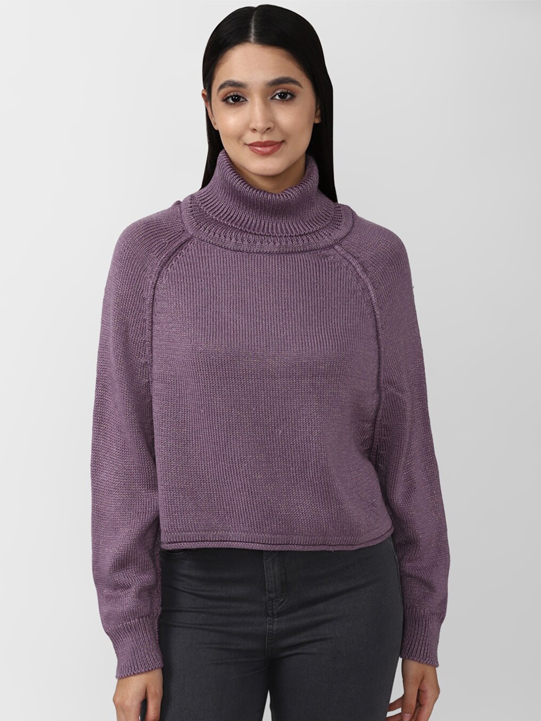 

FOREVER 21 Women Purple Speckled Pullover