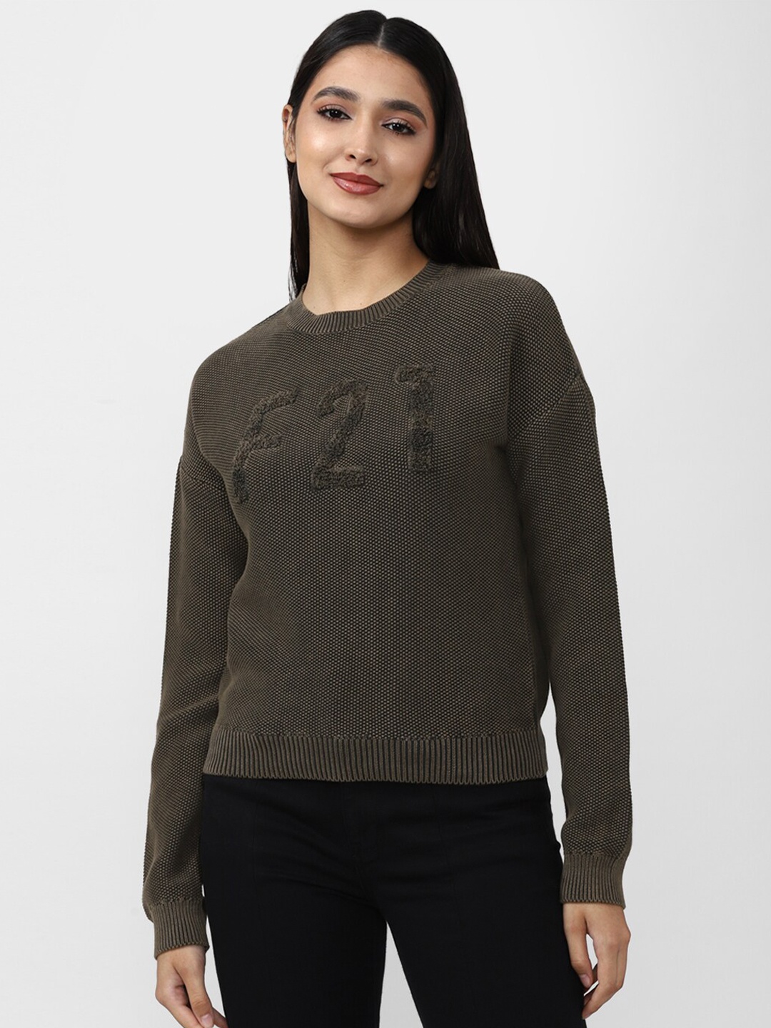 

FOREVER 21 Women Grey Pullover Sweater