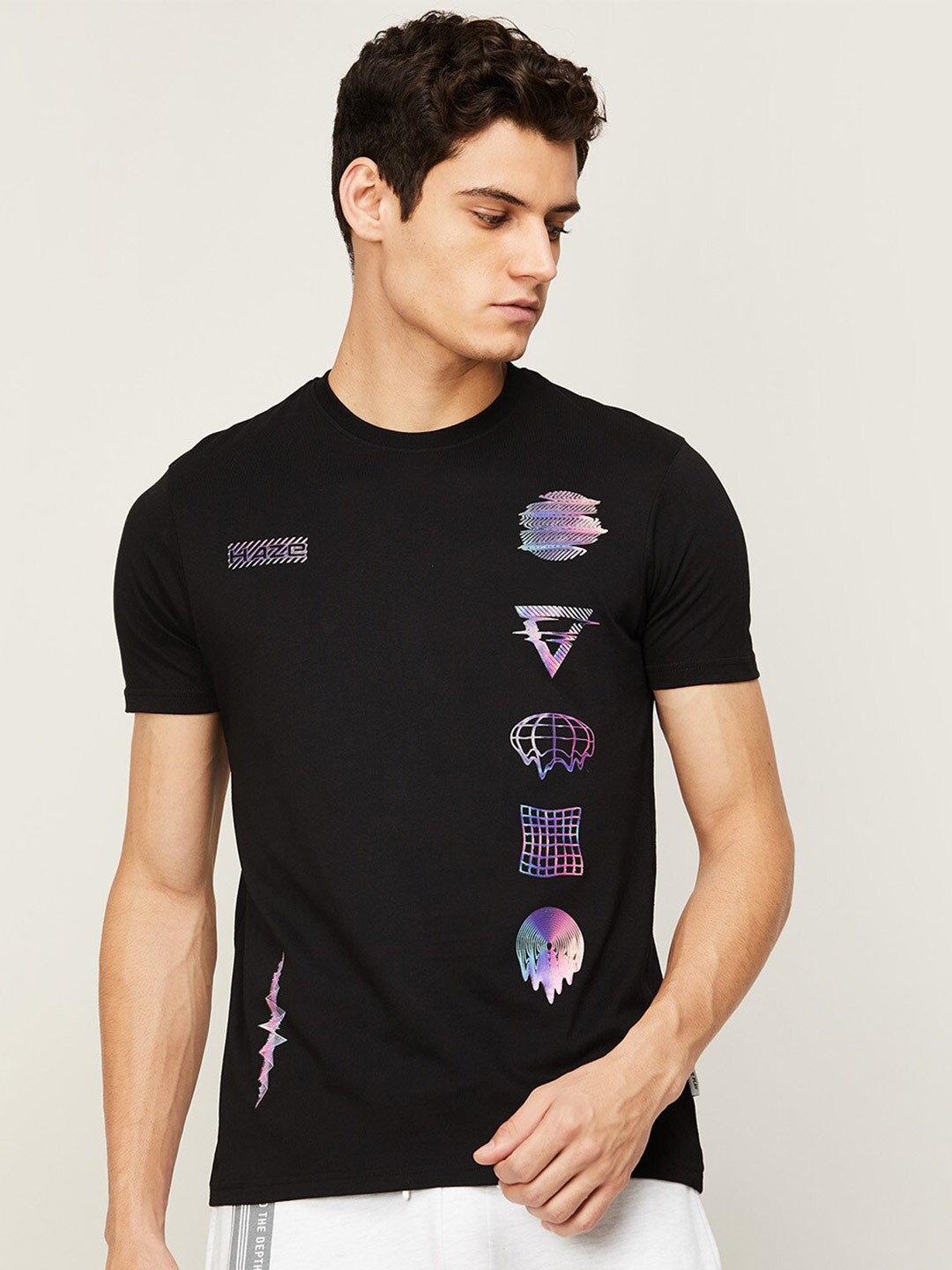 

Fame Forever by Lifestyle Men Black Printed Cotton T-shirt