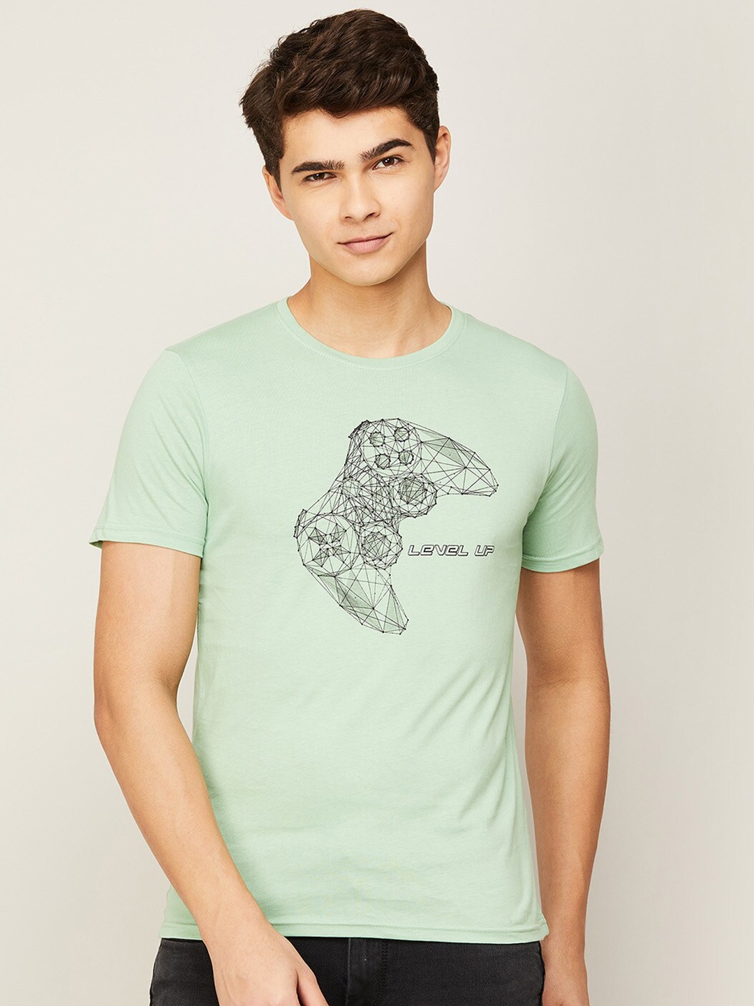 

Fame Forever by Lifestyle Men Green Printed T-shirt