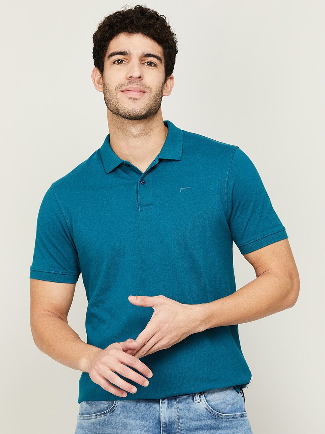 

Fame Forever by Lifestyle Men Blue Polo Collar T-shirt