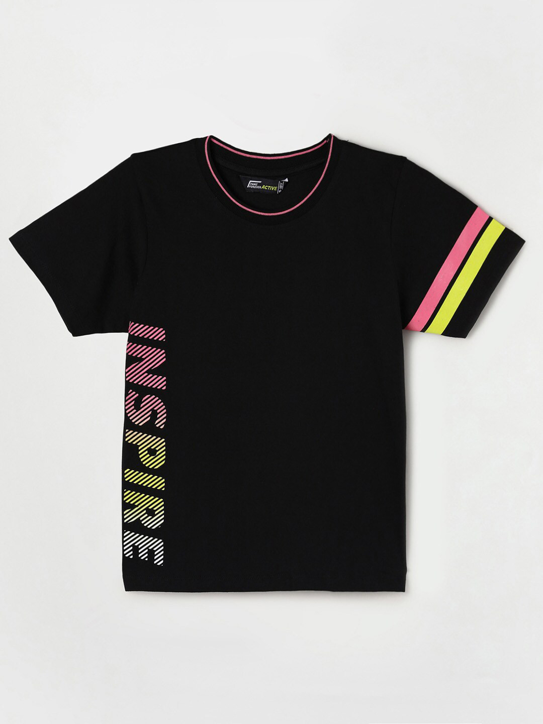

Fame Forever by Lifestyle Girls Black Typography Printed T-shirt