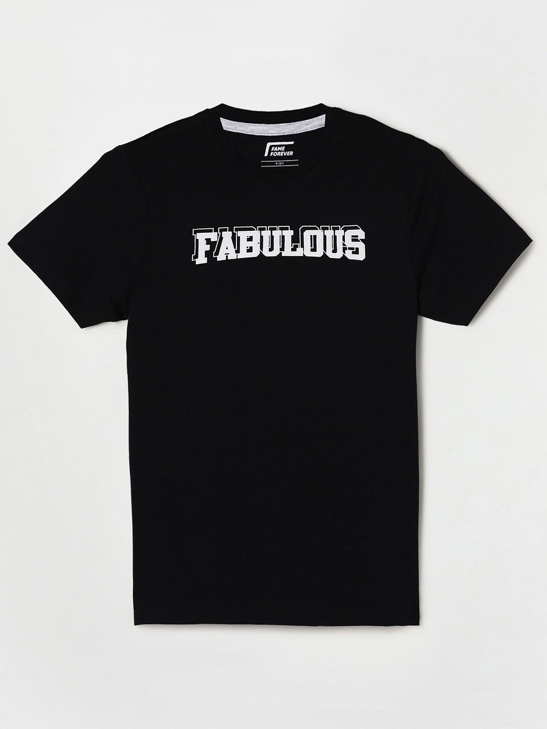 

Fame Forever by Lifestyle Boys Black Typography Printed T-shirt