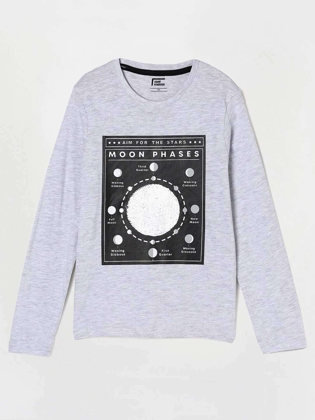 

Fame Forever by Lifestyle Boys Grey Printed Cotton T-shirt