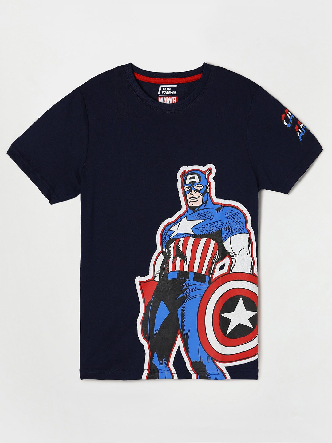 

Fame Forever by Lifestyle Boys Navy Blue Captain America Printed T-shirt