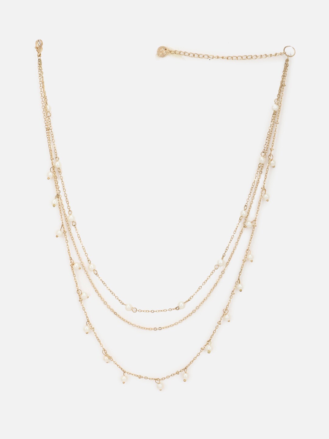 

FOREVER 21 Women Gold-Plated and Pearls Layered Necklace