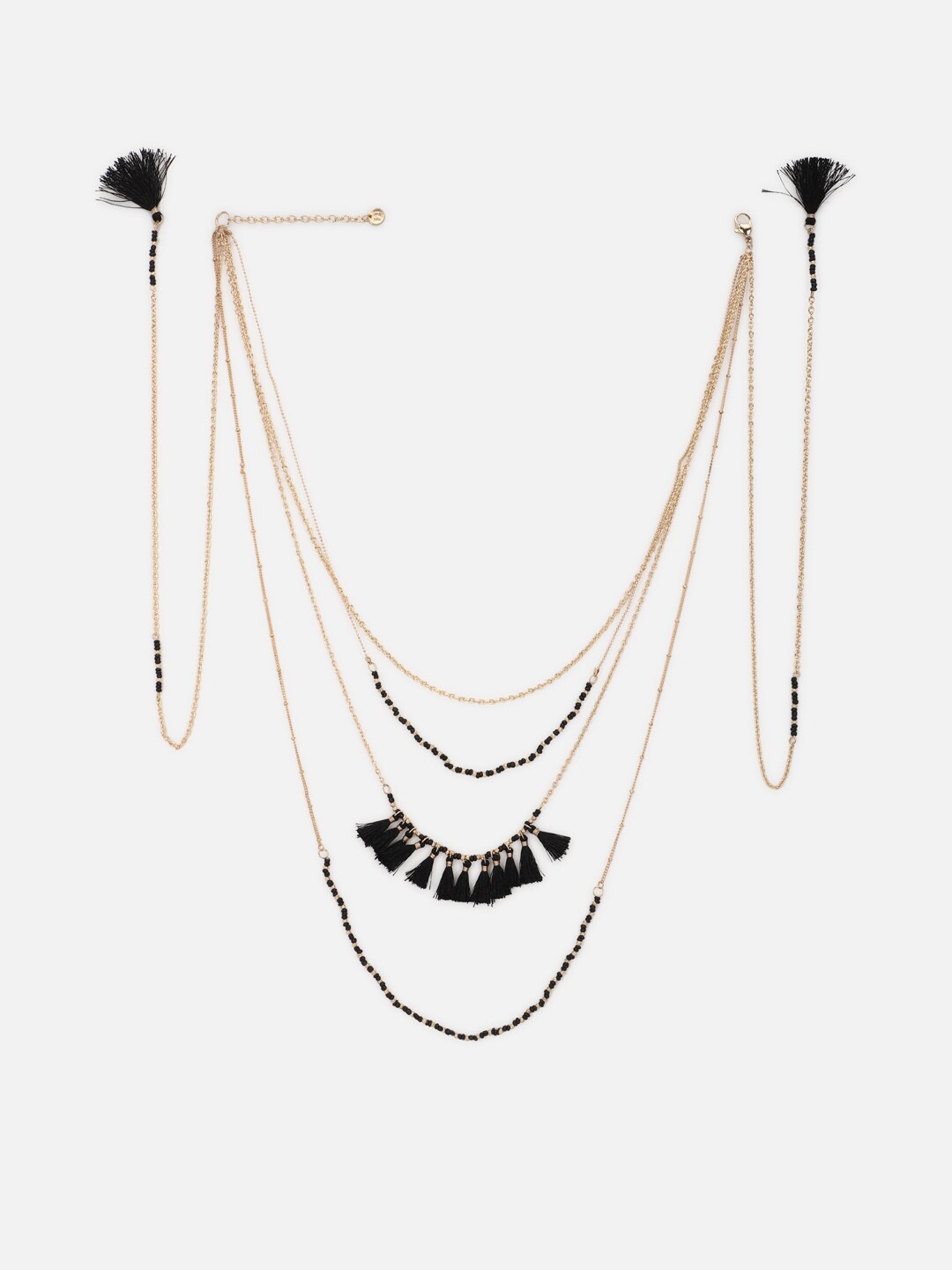 

FOREVER 21 Gold-Toned & Black Gold-Plated Necklace