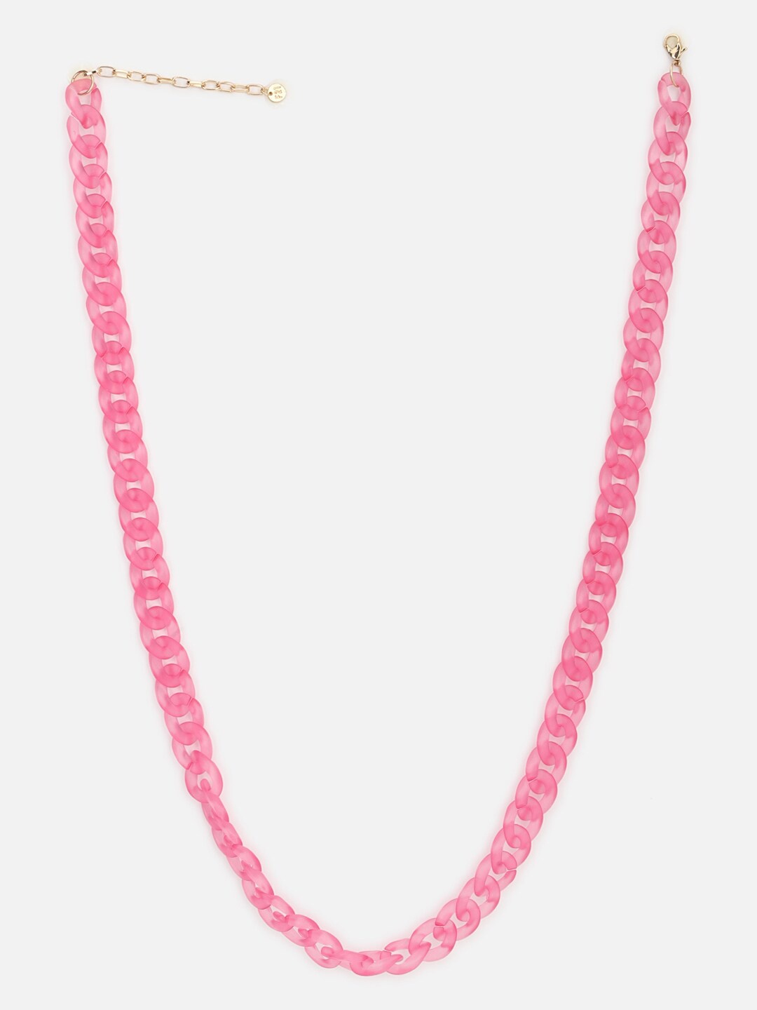 

FOREVER 21 Pink Resin Chain Link Bohemian Necklace