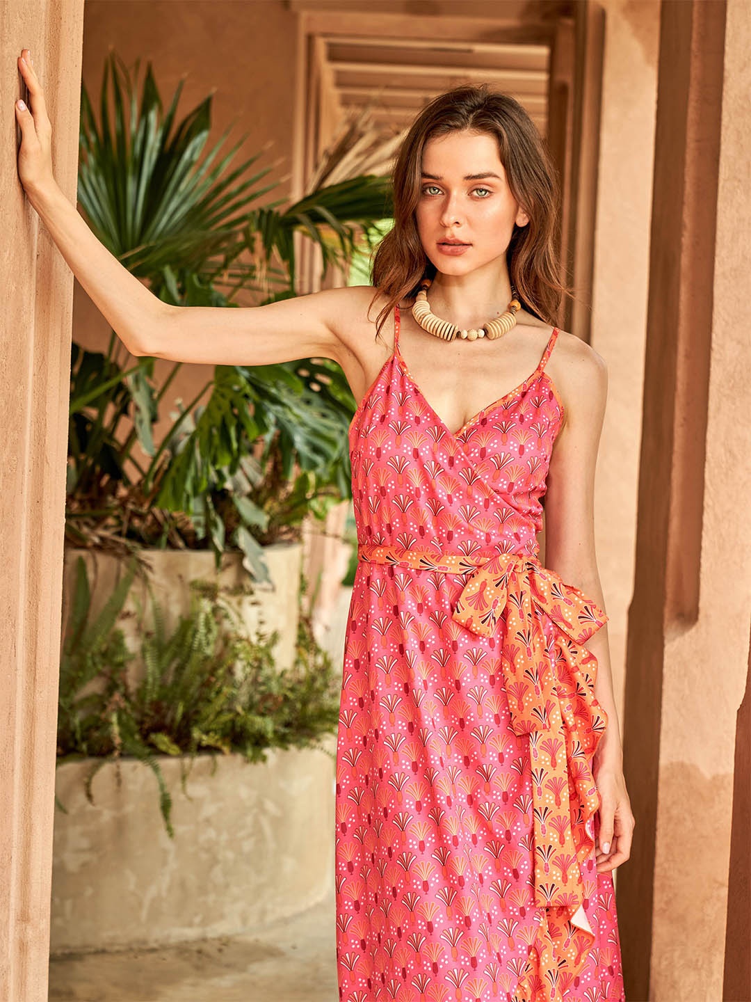 

URBANIC Women Rose Ethnic Motifs Midi Dress