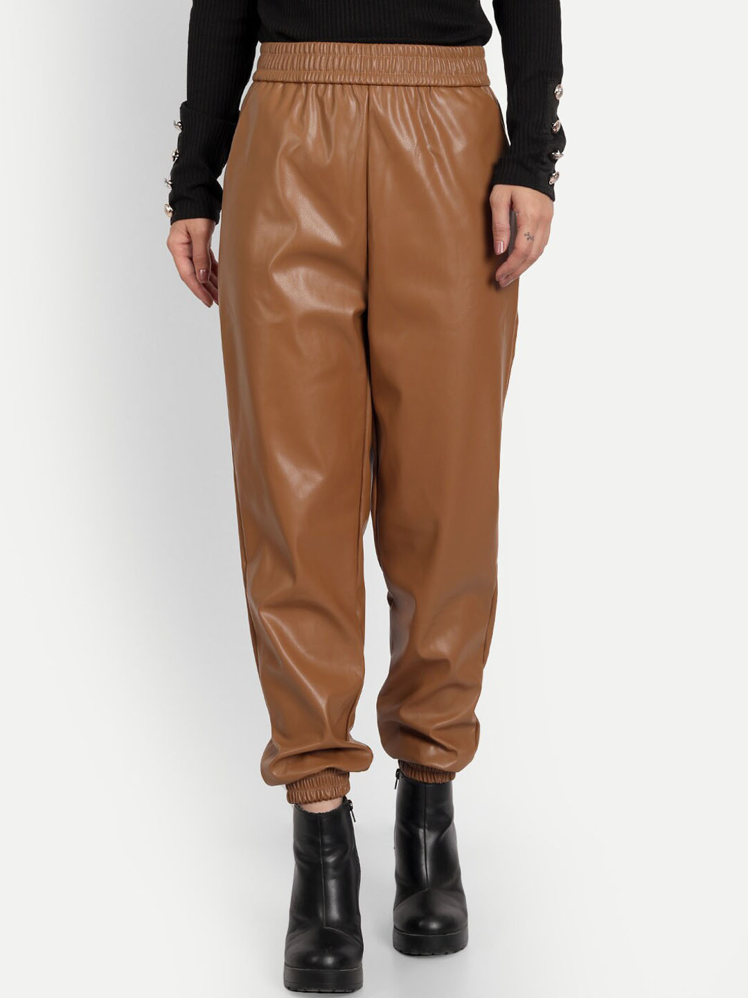 

iki chic Women Brown Joggers Trousers