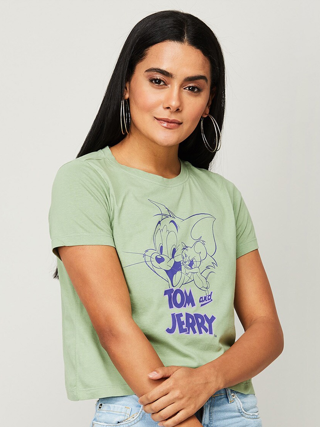 

Ginger by Lifestyle Women Green Printed T-shirt