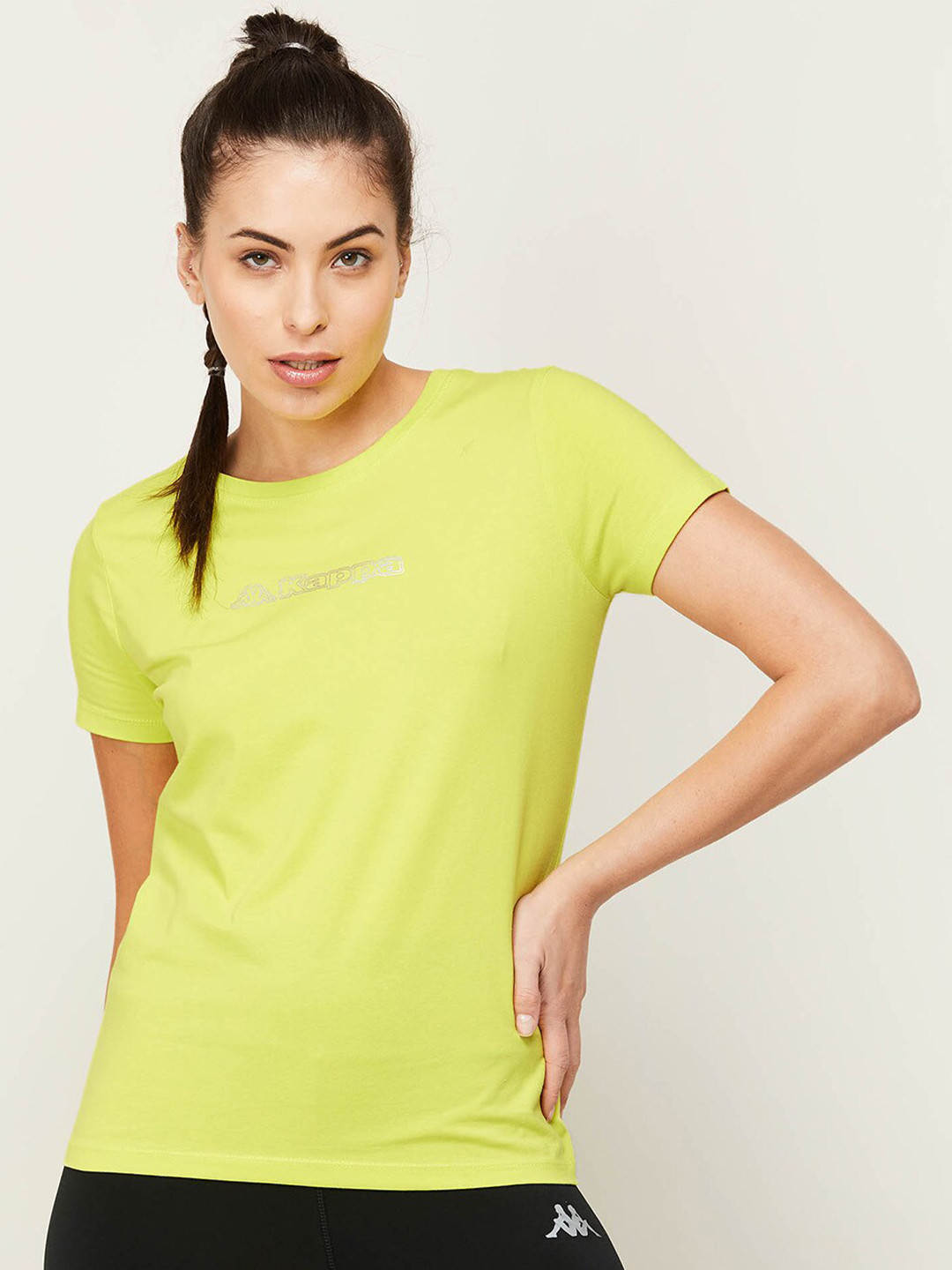 

Kappa Women Yellow Solid T-shirt