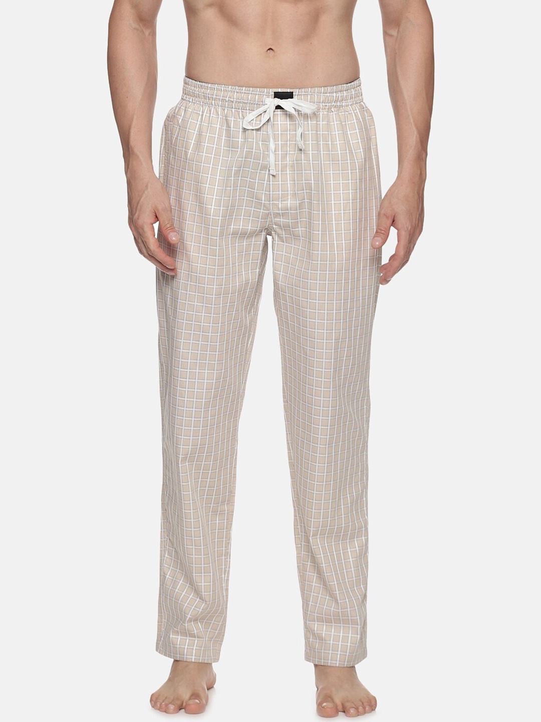

DON VINO Men Beige Checked Lounge Pant