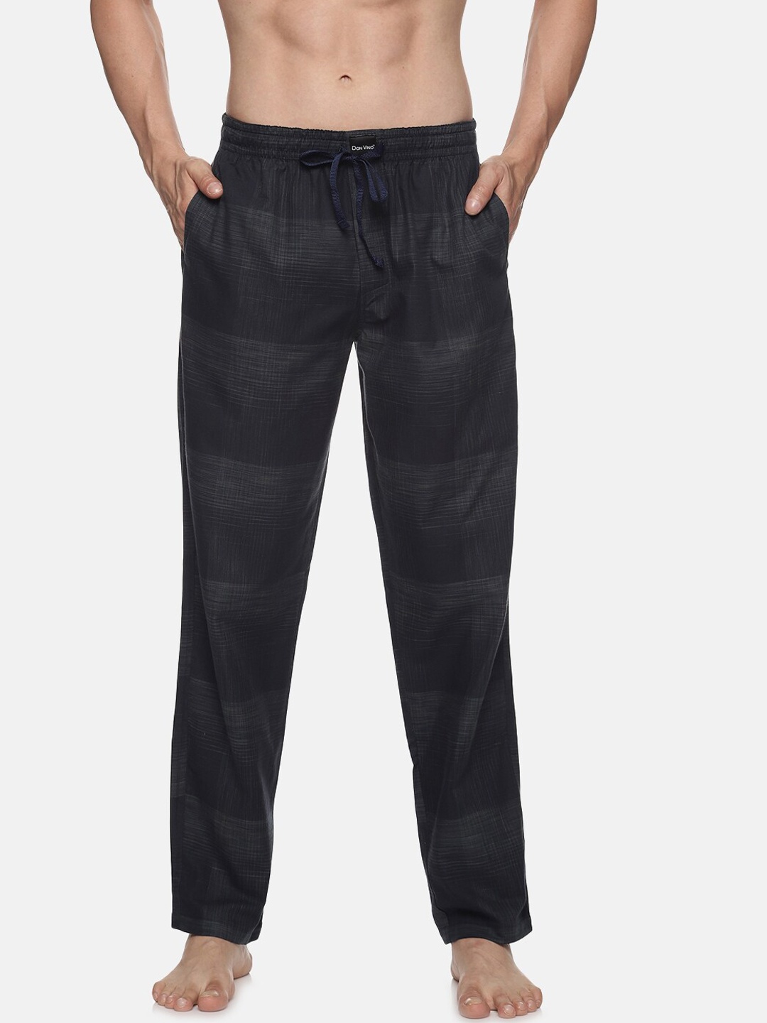 

DON VINO Men Black Checked Knitted Lounge Pants