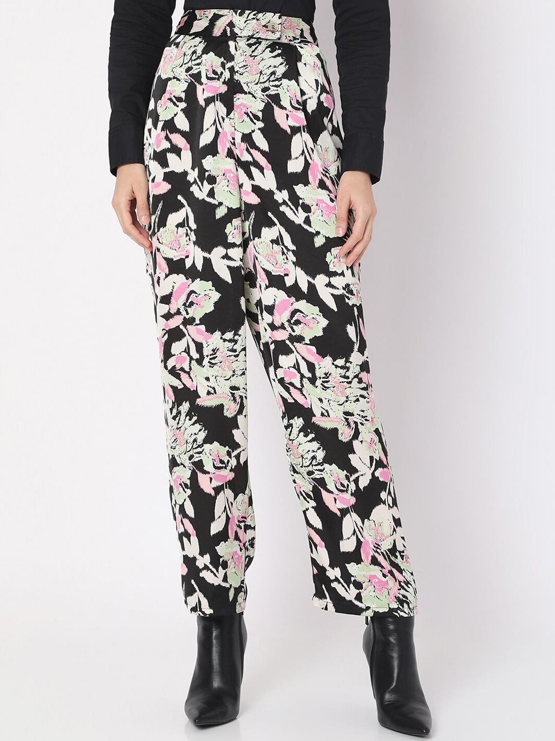 

Vero Moda Women Printed High-Rise Trousers, Multi