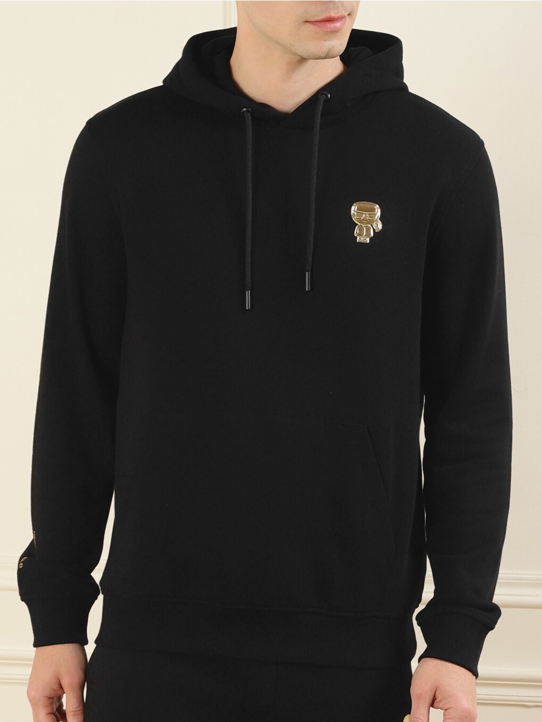 

Karl Lagerfeld Men Black Hooded Sweatshirt