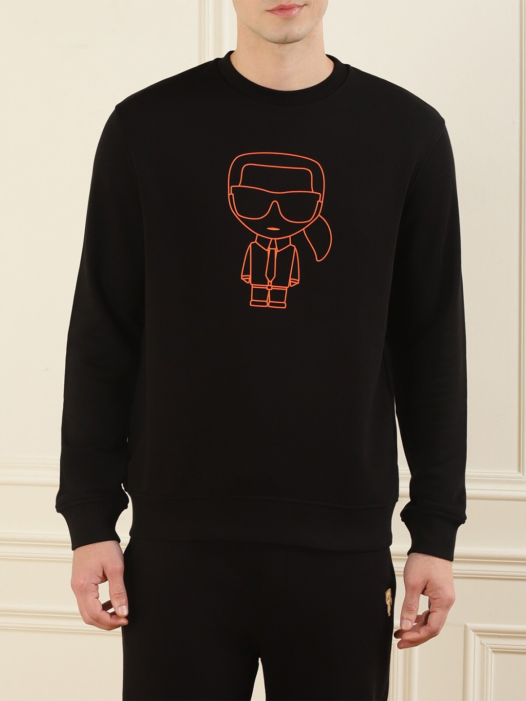 

Karl Lagerfeld Men Black Printed Sweatshirt