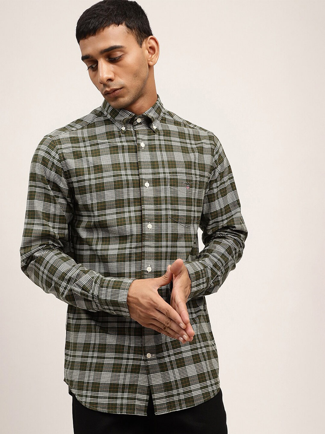

GANT Men Green Regular Fit Classic Checked Casual Shirt