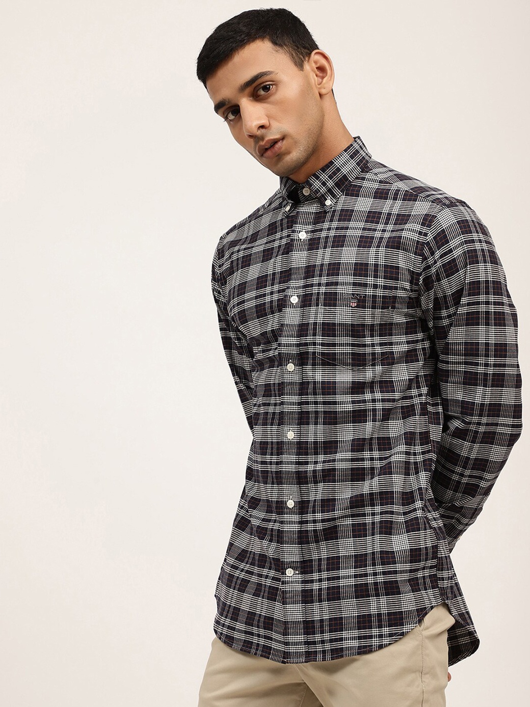 

GANT Men Blue Classic Tartan Checks Checked Casual Shirt
