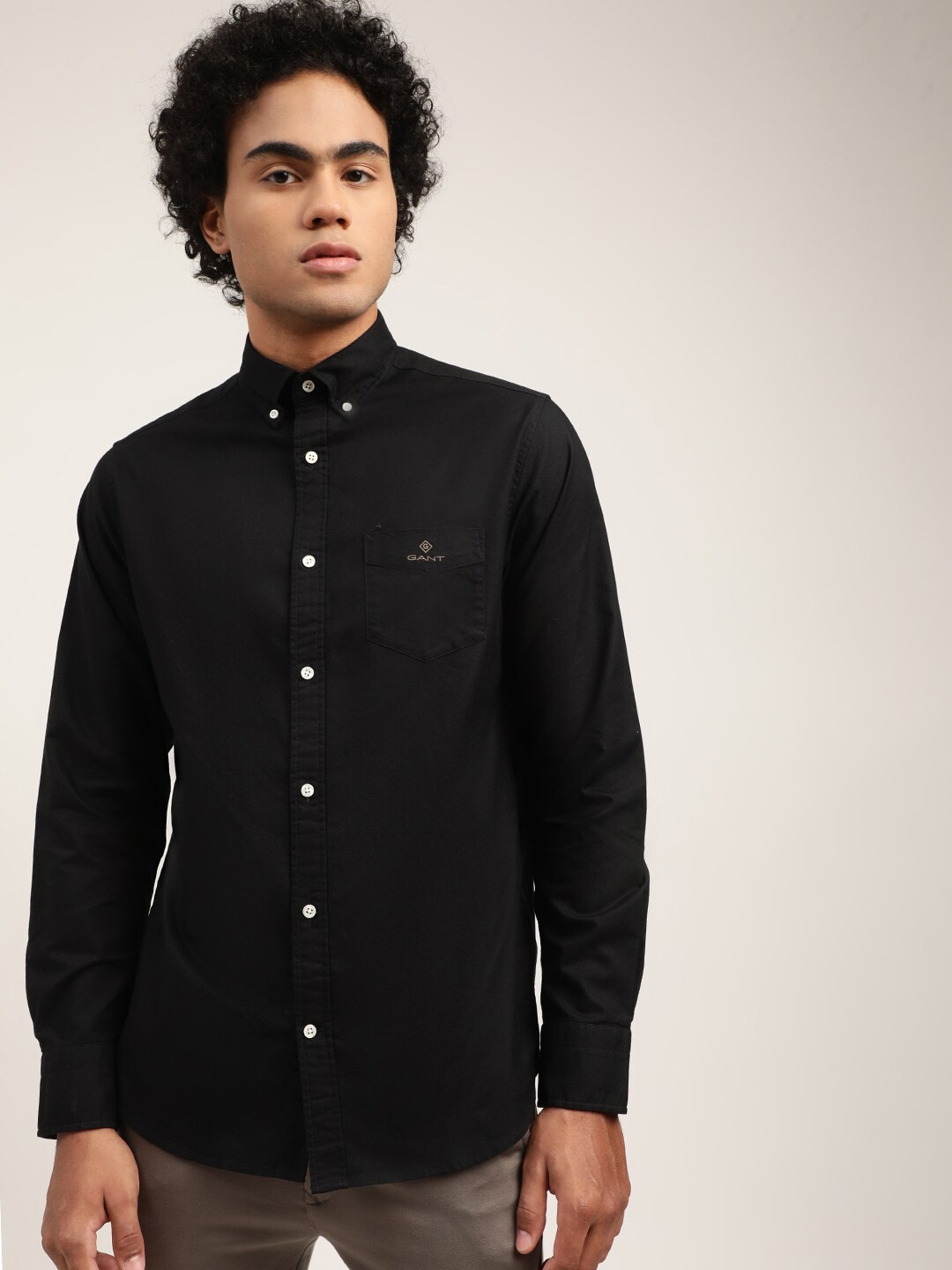

GANT Men Black Classic Pure Cotton Casual Shirt