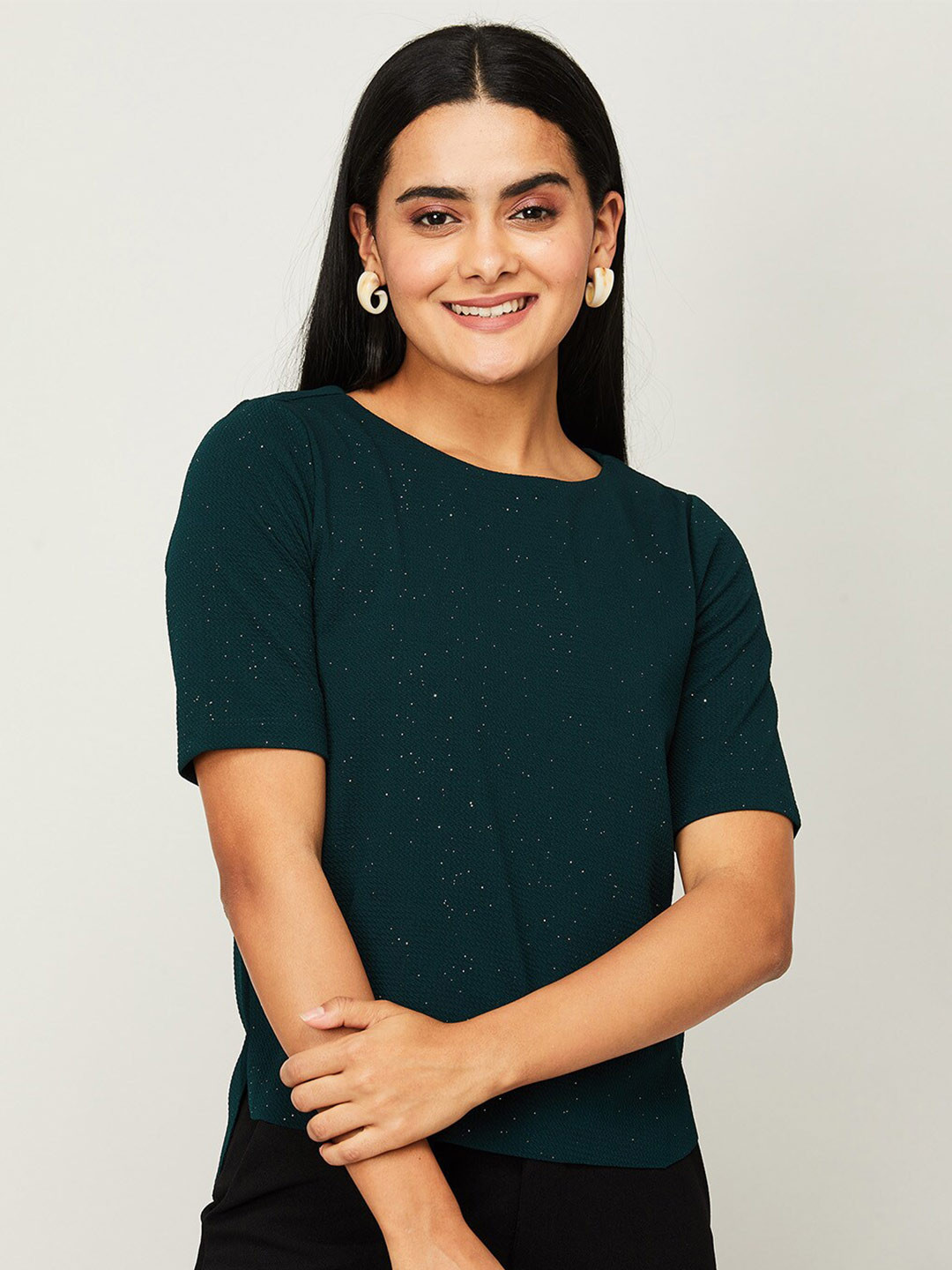 

CODE by Lifestyle Women Green Embellished Top