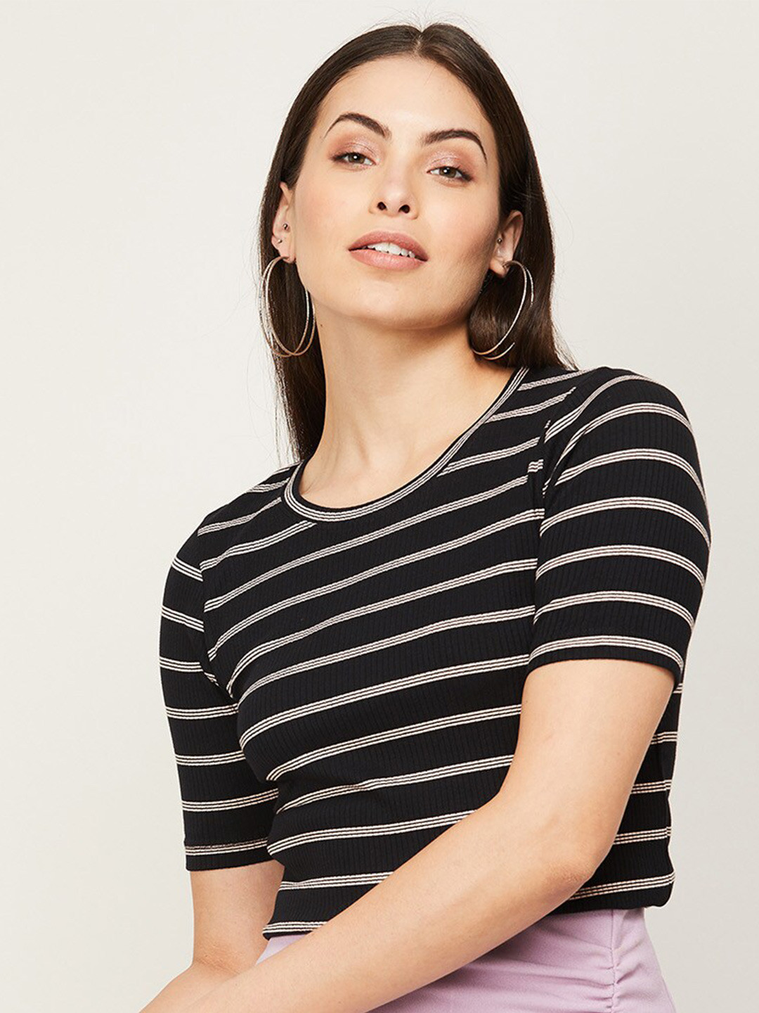 

CODE by Lifestyle Black Striped Top