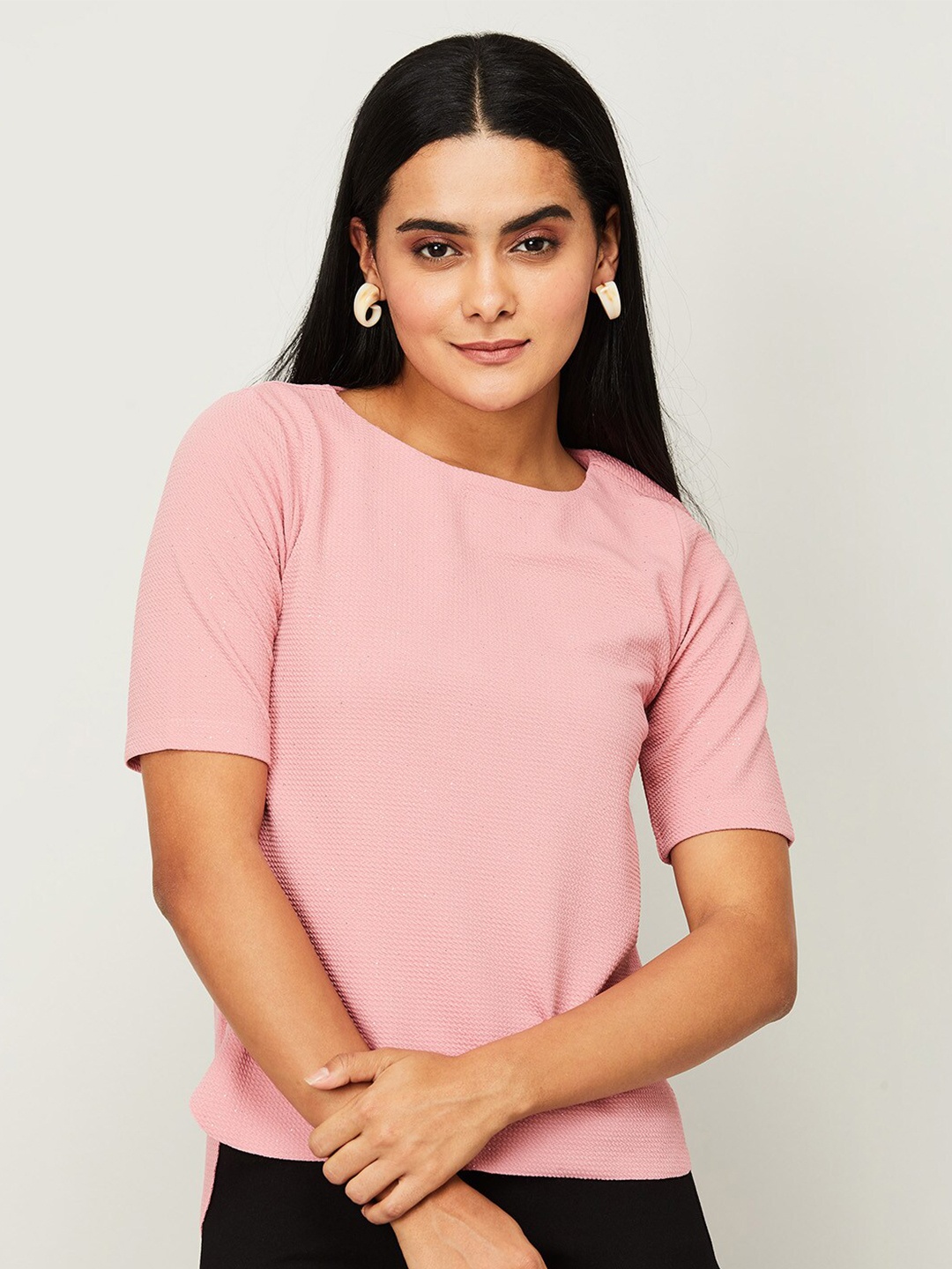 

CODE by Lifestyle Pink Round Neck Regular Top